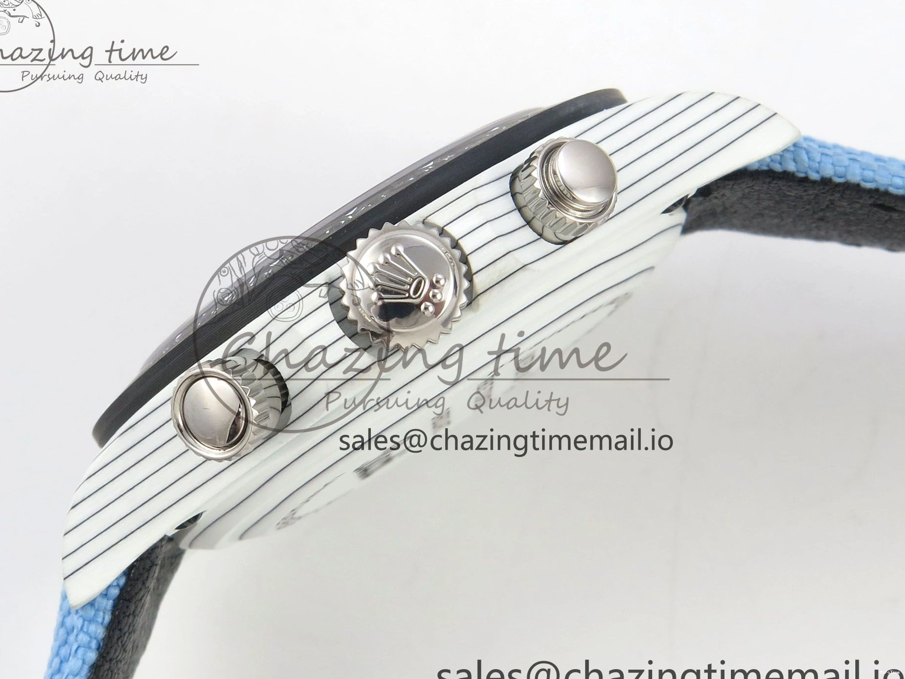 MiroTime 0106 Attractive Daytona DIW Carbon Case and Bezel DIWF Edition Black Dial on Blue Nylon Strap A 71